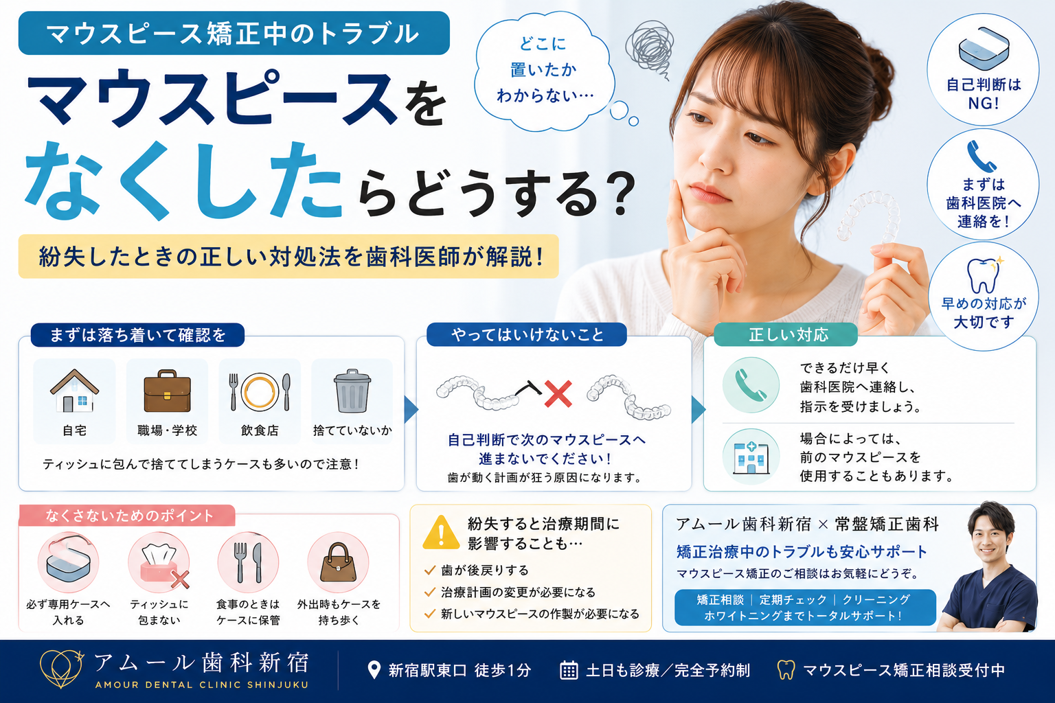 マウスピース矯正をなくしたらどうする？紛失したときの正しい対処法を歯科医師が解説｜アムール歯科新宿