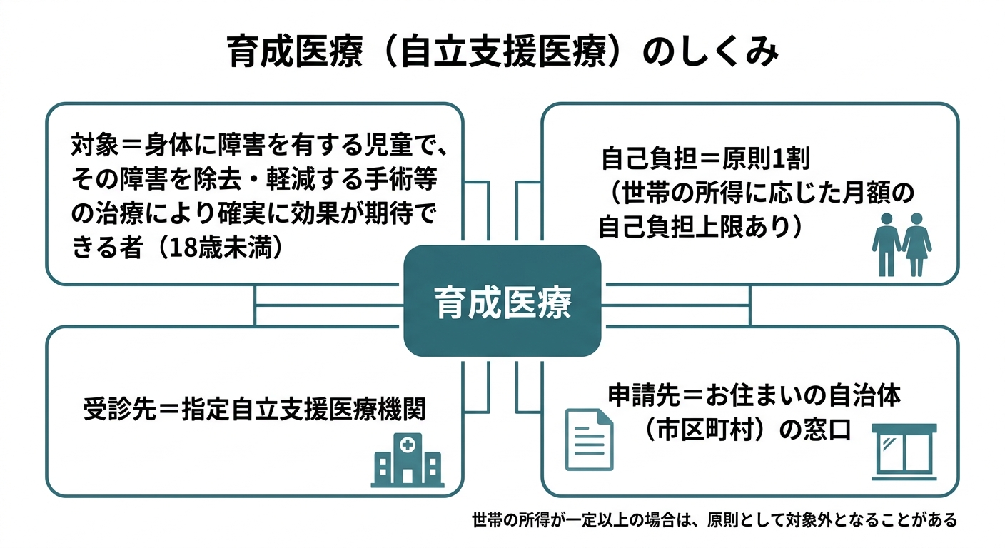 自立支援医療（育成医療）で自己負担を軽減できる場合