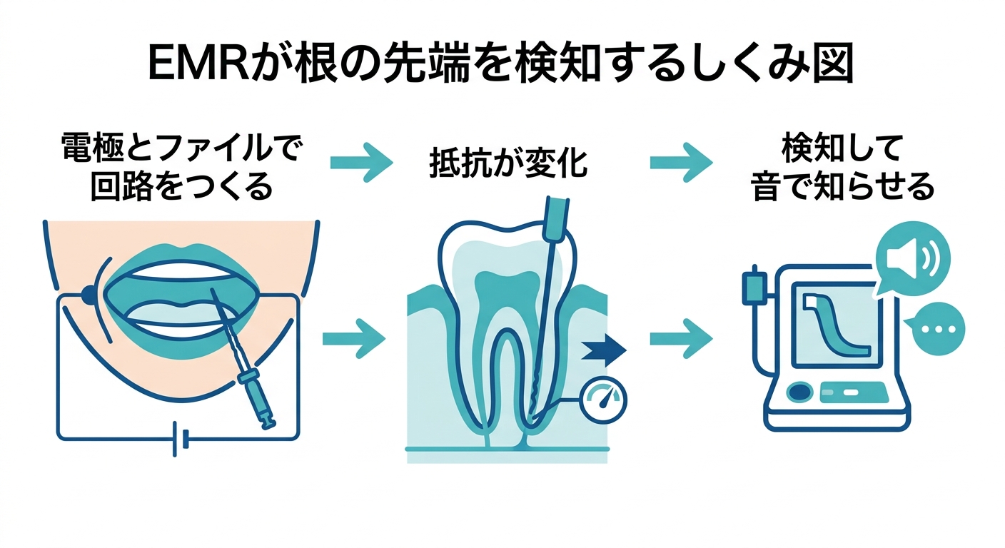 根管長測定器(EMR)のしくみ ― なぜ音で根の長さがわかるのか